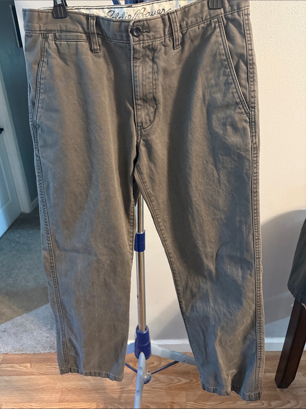 Eddie Bauer Men's Chino Pants in Olive Gray